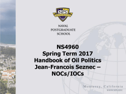 Jean-Francois Seznec, NOCs/IOCs in Handbook of Oil Politics
