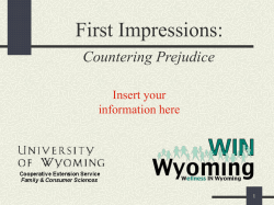 First Impressions - University of Wyoming