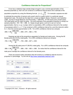 Confidence Intervals for Proportions