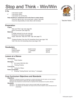 Lesson 4 Stop and Think Win Win