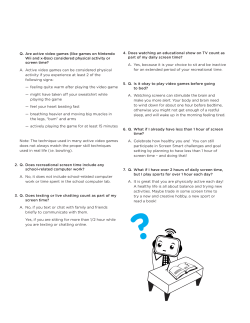 Q. Are active video games (like games on Nintendo Wii and x