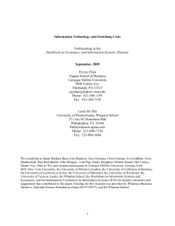 1 Information Technology and Switching Costs