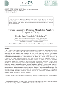 Toward Integrative Dynamic Models for Adaptive Perspective Taking