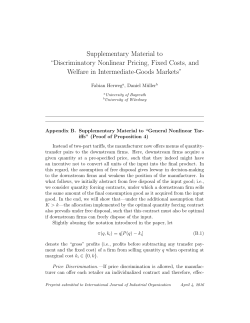 Supplementary Material to &ldquo;Discriminatory Nonlinear Pricing, Fixed