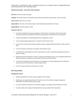 Model Job Description - Scheme Manager - Home