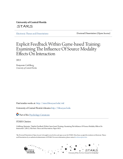 Explicit Feedback Within Game-based Training