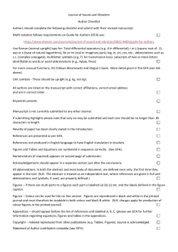 Journal of Sound and Vibration Author Checklist Authors