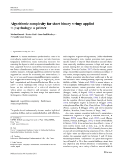 Algorithmic complexity for short binary strings applied to