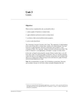 Unit 3 Limits