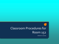 Classroom Policies and Procedures