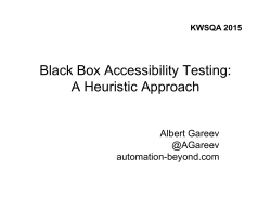 Black Box Accessibility Testing: A Heuristic Approach
