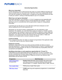 Internship opportunities for Y12 and Y13