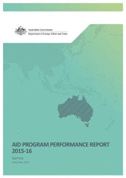 Samoa Aid Program Performance Report 2015