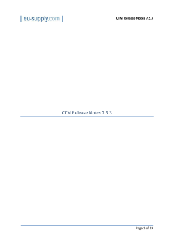 CTM Release Notes 7.5.3