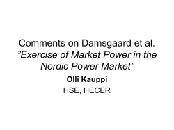 Comments on Damsgaard et al. &rdquo;Exercise of Market Power in the