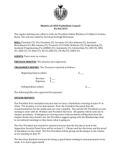 Minutes of CSUN Panhellenic Council