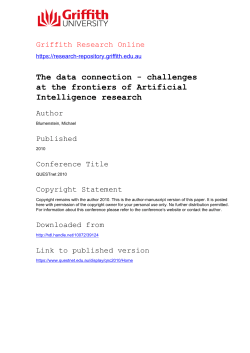 The data connection - challenges at the frontiers of Artificial