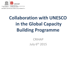 Collaboration with UNESCO in the global capacity