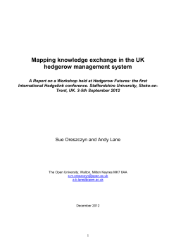 A Report on a Workshop held at Hedgerow Futures: the first