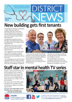 New building gets first tenants - South Western Sydney Local Health