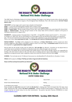 the road to wimbledon - Woking Lawn Tennis and Croquet Club