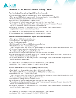 Directions to Fremont Training Center