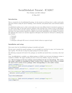 SocialMediaLab Tutorial - ICA2017