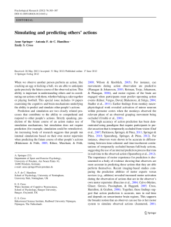 Simulating and predicting others` actions