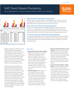 SAS® Event Stream Processing