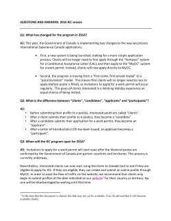 QUESTIONS AND ANSWERS: 2016 IEC season Q1