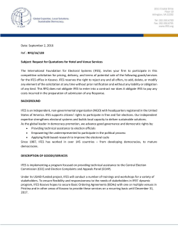 Date: September 2, 2016 Ref.: RFQ/16/128 Subject: Request for