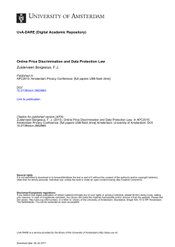 Online Price Discrimination and Data Protection Law Zuiderveen