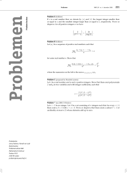21/n &minus; 1 = a1 + a2 + &middot;&middot;&middot; + = a a1a2 + a1a3 + &middot;&middot;&middot; + = f (xn, (1 &minus; x)m) g