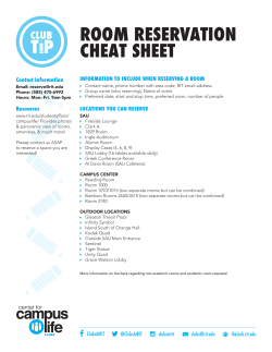ROOM RESERVATION CHEAT SHEET