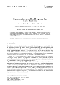 Measurement error models with a general class of error - IME-USP
