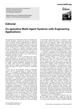 Editorial Co-operative Multi-Agent Systems with Engineering