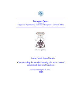 Discussion Papers n 172 - Dipartimento di Economia e Management