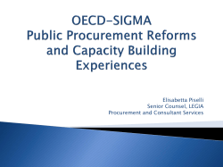 Developing a Strategy for Public Procurement Reform