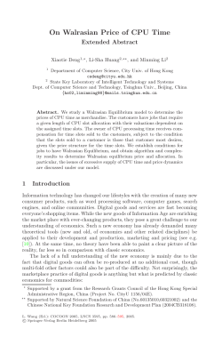 On Walrasian Price of CPU Time - Department of Computer Science