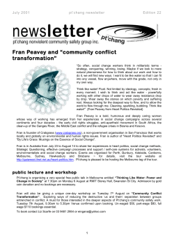 Fran Peavey and &ldquo;community conflict transformation&rdquo;