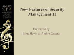 Security Management New Features