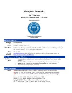 Managerial Economics ECON 6100