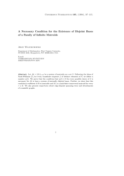 A necessary condition for the existence of disjoint bases of a family