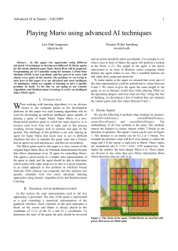 Playing Mario using advanced AI techniques