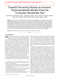 Towards Perceiving Robots as Humans: ThreeHandshake Models