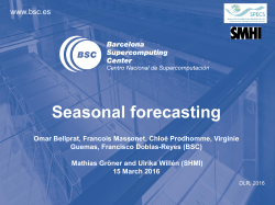 Seasonal forecasting