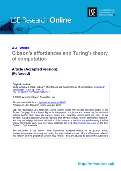 Gibson`s affordances and Turing`s theory of computation