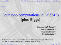The XXI International Symposium on Lattice Field Theory Lattice