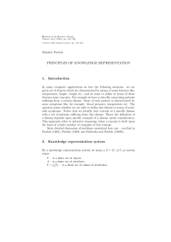 PRINCIPLES OF KNOWLEDGE REPRESENTATION 1. Introduction