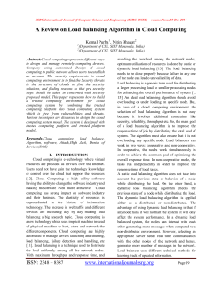 A Review on Load Balancing Algorithm in Cloud Computing